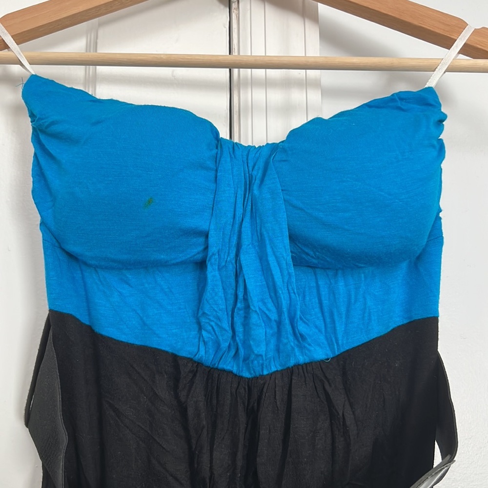 Fashion magazine blue and black strapless minidress size small - Picture 4 of 4